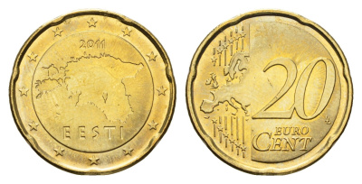 Эстония 20 евроцентов 2011 KM 65 нордик UNC 4688-544