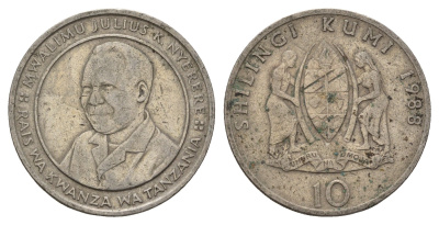 Танзания 10 шиллингов 1988 KM 20 медно-никель 4703-425