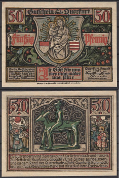 Кверфурт 50 пфеннигов ND (1921) Mehl Grabowski 1090.1-2 бумага UNC (пресс) 8595-11-1-1