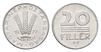 Венгрия 20 филлеров 1977 BP KM 573 алюминий 4702-438