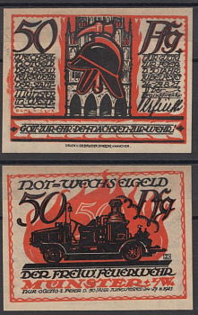 Мюнстер 50 пфеннигов 1921 DeNG 2 913.1 бумага UNC (пресс) 8612-14-1-1