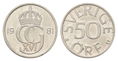 Швеция 50 эре 1981 Карл XVI Густав (1973- ) KM 855 медно-никель 4706-952