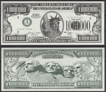 США 1000000 долларов 1996 статуя свободы бумага UNC (пресс) 7197-32-1