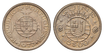 Гвинея-Бисау 5 эскудо 1973 год-тип KM 15 медно-никель UNC 1515-713
