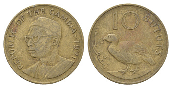Гамбия 10 бутутов 1971 год-тип KM 10 никель латунь 4703-1237