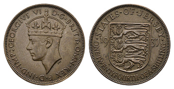 Джерси 1/24 шиллинга 1937 Георг VI (1936-1952) KM 17 бронза 1526-1341