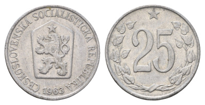 Чехословакия 25 геллеров 1963 KM 54 алюминий 4703-832