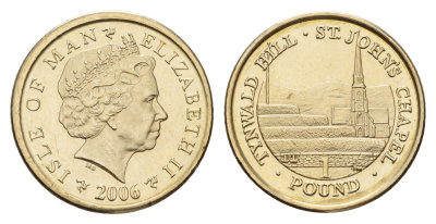 Остров Мэн 1 фунт 2006 KM 1259 никель латунь UNC 3459-1225