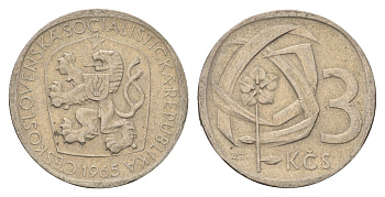 Чехословакия 3 кроны 1965 KM 57 медно-никель 4703-853