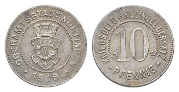 Нюртинген 10 пфеннигов 1918 Funck 386.2, Men05 19366.3, Men18 24247.3 железо 4708-923