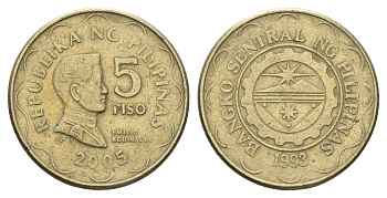Филиппины 5 писо (песо) 2005 KM 272 никель латунь 4703-541