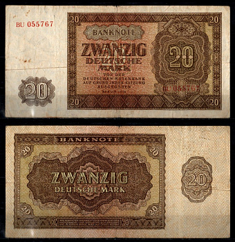 ГДР 20 марок 1948 Pick 13 a бумага 8518-46-3-2
