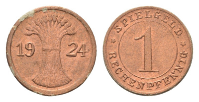Германия игровой жетон в 1 рентенпфенниг 1924 диаметр 17 мм картон 4702-939