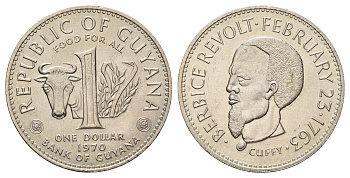 Гайана 1 доллар 1970 ФАО KM 36 медно-никель UNC 4527-923