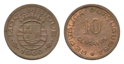 Мозамбик 10 сентаво 1960 KM 83 бронза aUNC 4702-347