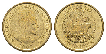 Дания 20 крон 2007 Корабли - Ледокол KM 921 алюминиевая бронза 4650-326