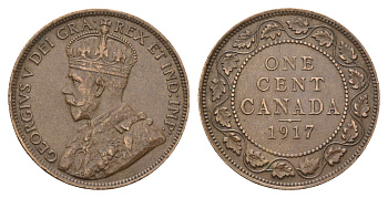 Канада 1 цент 1917 Георг V (1910-1936) KM 21 бронза 4620-146