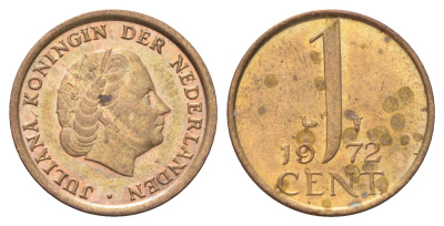 Нидерланды 1 цент 1972 Юлиана (1948-1980) KM 180 бронза aUNC 4702-626