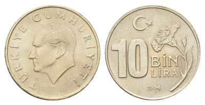 Турция 10000 лир 1994 Кемаль Ататюрк KM 1027.1 медь цинк никель UNC 4706-1214