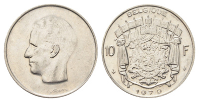 Бельгия 10 франков 1979 Belgique, Бодуэн I (1951-1993) KM 155.1 никель 4704-316