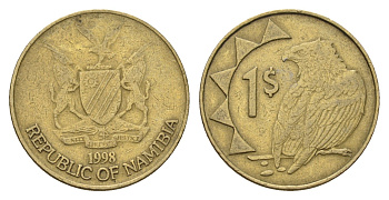Намибия 1 доллар 1998 KM 4 латунь 4703-547