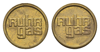 Германия торговой жетон Ruhrgas диаметр 17 мм, вес 3 гр латунь 4702-328