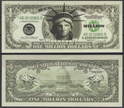 США 1000000 долларов 2003 статуя свободы бумага UNC (пресс) 7197-30-3