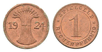 Германия игровой жетон в 1 рентенпфенниг 1924 диаметр 17 мм картон 4702-933