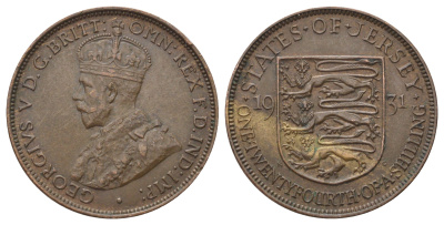 Джерси 1/24 шиллинга 1931 Георг V (1910-1936) KM 15 бронза 4122-1212
