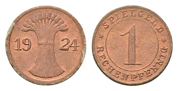 Германия игровой жетон в 1 рентенпфенниг 1924 диаметр 17 мм картон 4702-936