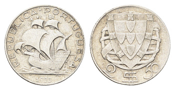 Португалия 2,5 эскудо 1933 редкий год KM 580 серебро 5010-1845