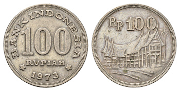 Индонезия 100 рупий 1973 хижина минангкабау KM 36 медно-никель 4703-636