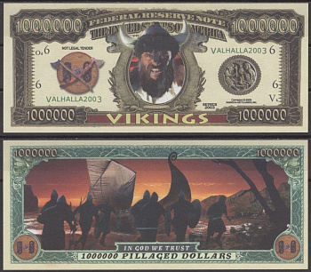 США 1000000 долларов 2003 викинги бумага UNC (пресс) 7197-22-3