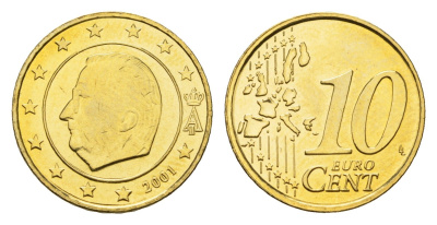 Бельгия 10 евроцентов 2001 Альберт II (1993-2013) KM 227 нордик UNC 4685-217
