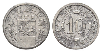 Виттен 10 пфеннигов 1919 Funck 604.5, Men05 27464.10, Men18 34499.10 железо 4708-958