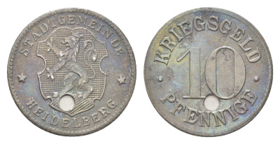 Гейдельберг 10 пфеннигов ND (1918-1919) Funck 203.1, Men18 14006.2 железо 4708-822