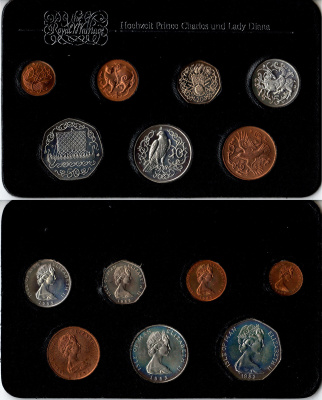 Остров Мэн набор из 7 монет (1/2, 1, 2, 5, 10, 20 и 50 пенсов) 1982 в оригинальной банковской упаковке 58, 59, 60, 61, 62, 70.2 и 90 UNC 1-6-2-51