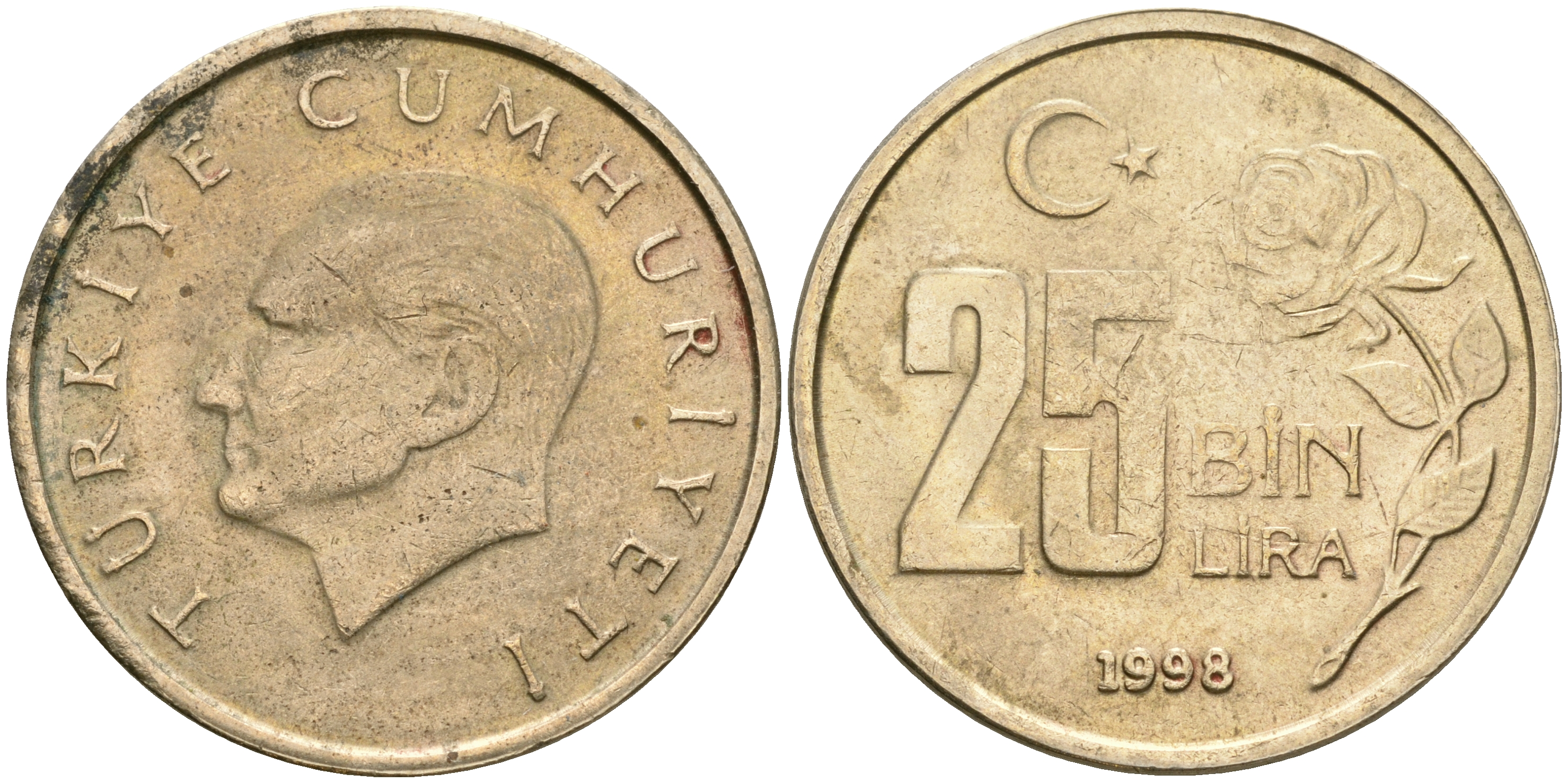 Монета 25000 лир Турция