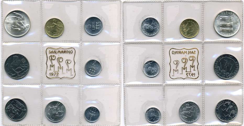 Всего восемь монет по 5. Сан Марино набор монет 1972. Сан Марино набор монетник. Рамка для монеты 8х8. США годовой набор из 5-ти монет 1972.