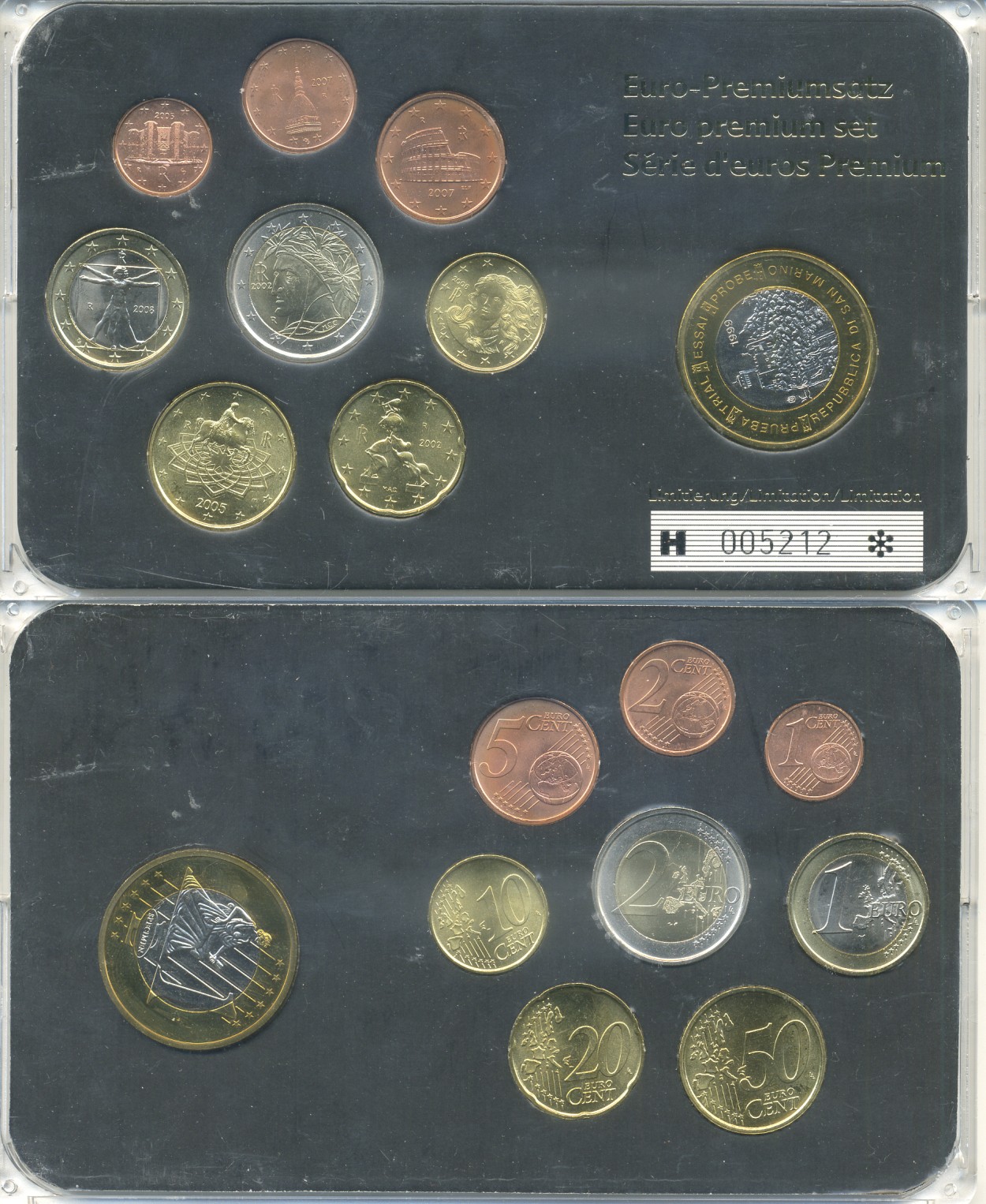 Всего восемь монет по 5. Дом монет. Греция Евронабор 2004.