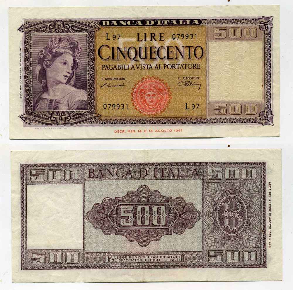 500 Лир банкнота. 500 Лир бумажные. Купюра номиналом 500 лир. Bank of Italy купюра.