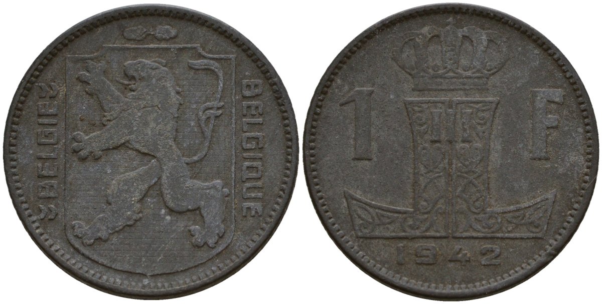 Монета 1942 год. 1 Франк 1942.