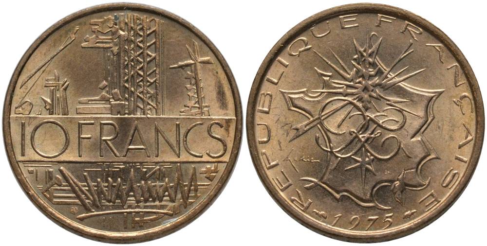 Бывшая французская монета. 40 Франков 1834. 100 Франков Франция 1980.