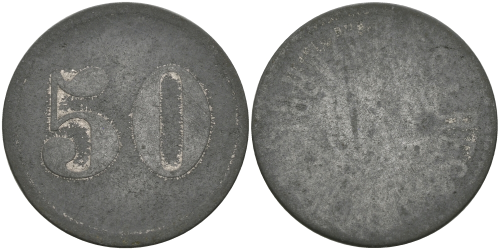 Zn 65. Односторонний чекан монеты. Платежный жетон 50. Платежный жетон Франция. Платежный жетоны Франции 18 века.