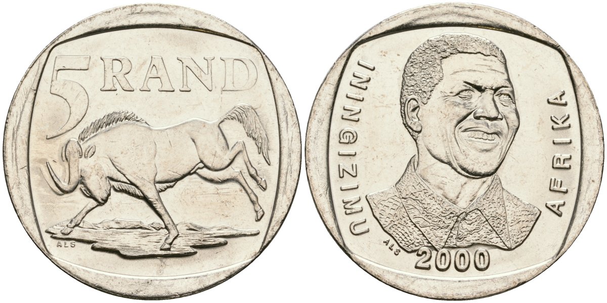 Ранды юар курс. ЮАР 1 ранд 2001. ЮАР 1 ранд, 1974. Монеты большая пятерка ЮАР. 200 Рандов ЮАР.
