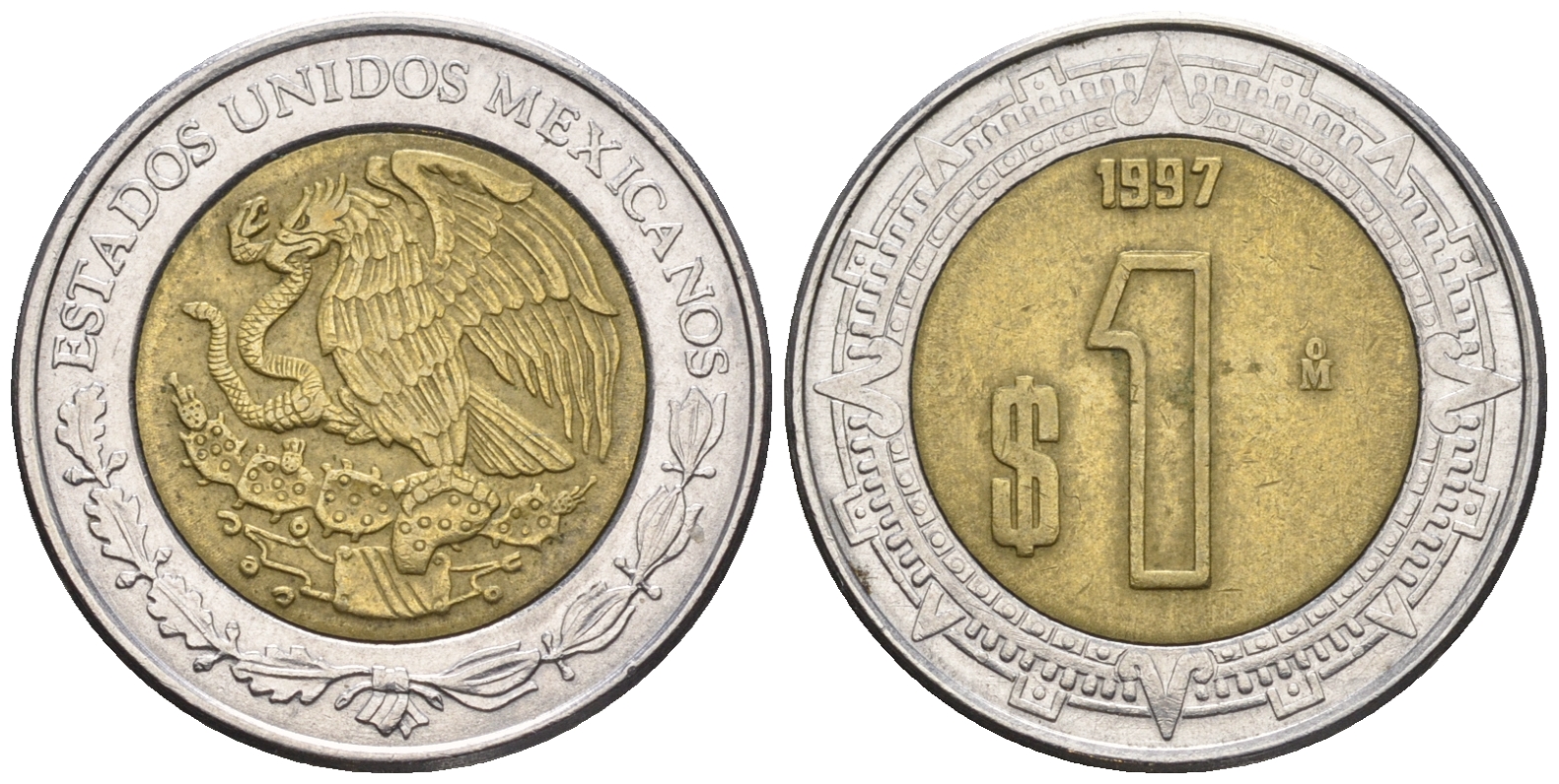 1 песо в долларах. Мексика 5 песо 1997. Песо Мексика 1912. 1 Мексиканский песо. Монета 1 Мексика.