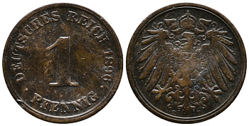 ГЕРМАНИЯ 1 ПФЕННИГ 1896 D KM 10, J. 10 медь 39-821