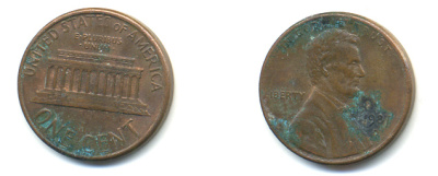 США 1 цент 1987 D, Линкольн KM 201b цинк плакированный медью 179-422