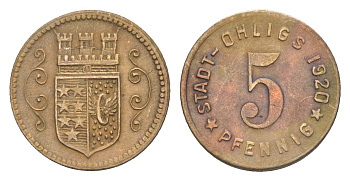 Олигс 5 пфеннигов 1920 Funck 404.3, Men18 24920.1 железо 4639-216
