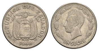 Эквадор 1 сукре 1946 KM 78.2 никель 4641-634